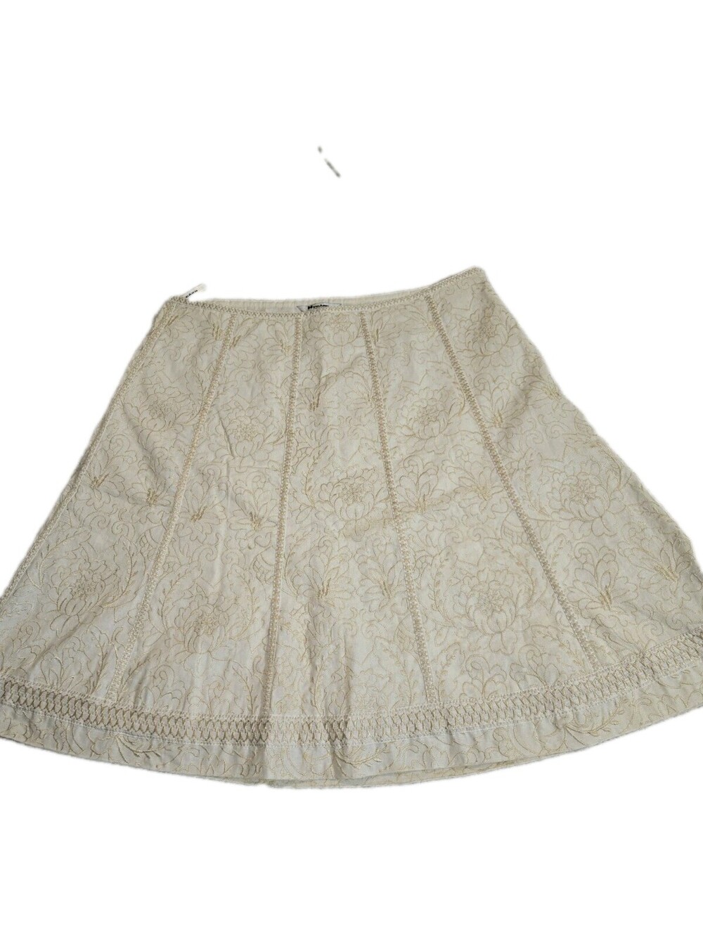 Women's skirt Sz 18 All Over Floral Embroidered Beige Tan Party Event Formal